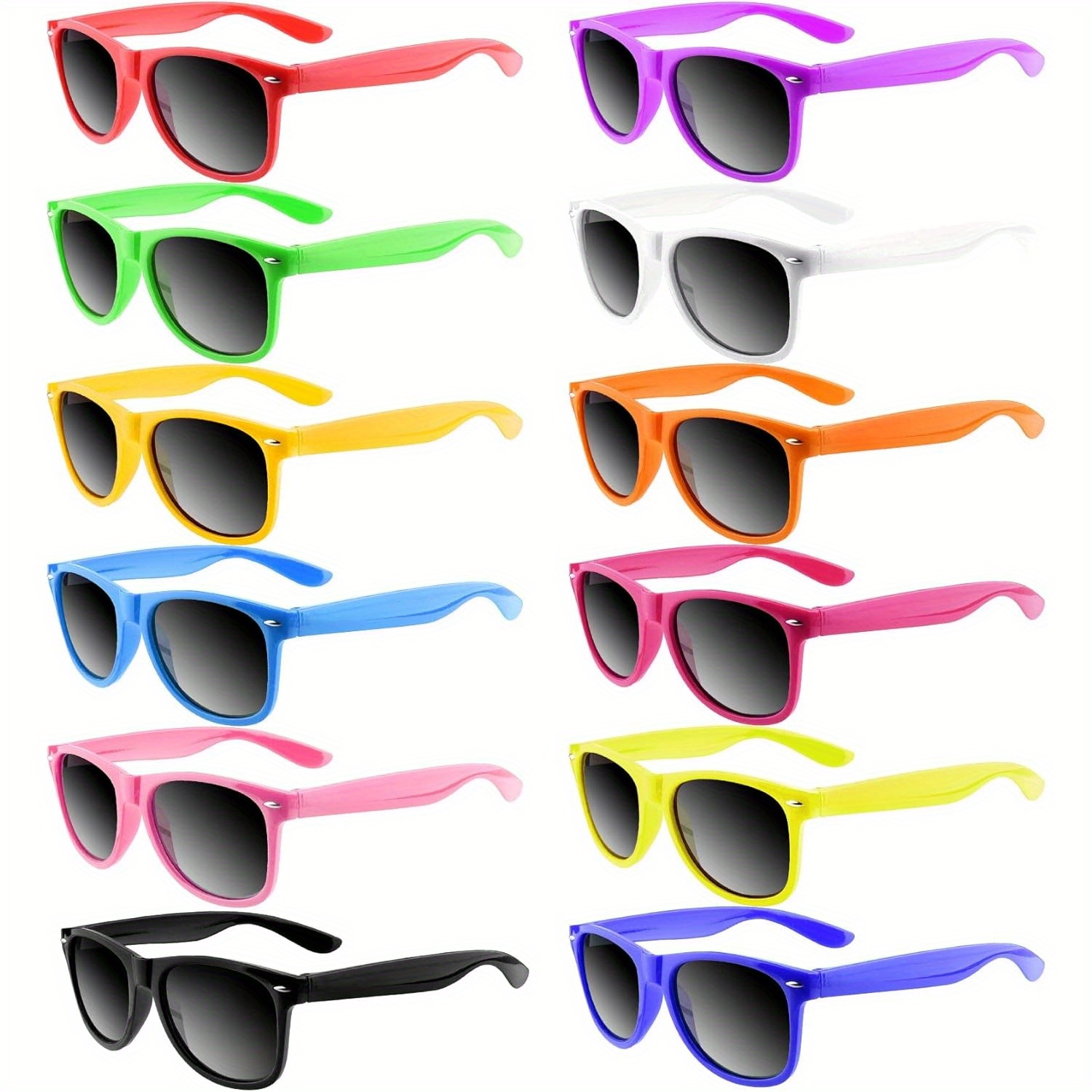 

12pcs Party Fashion Glasses Bulk Neon Colors Fashion Glasses For Birthday Party Supplies Treat Bag Fillers For Beach Pool Party Toys For Adults