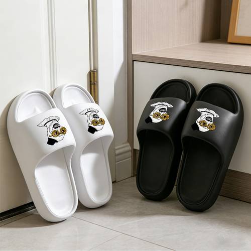 1pair print lightweight bathroom slippers stylish casual sandals couples casual slippers lightweight sandals sports sandals suitable for showering bedroom relaxation and outdoor activities