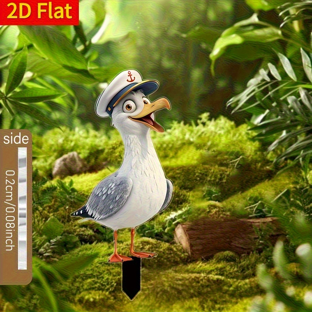 E-shop 2D Flache, 2D Flache Möwenkapitänshut Bodeneinsatz, Winddicht und Outdoor-Dekoration - Geeignet für die Ausstellung in Höfen, Rasenflächen und