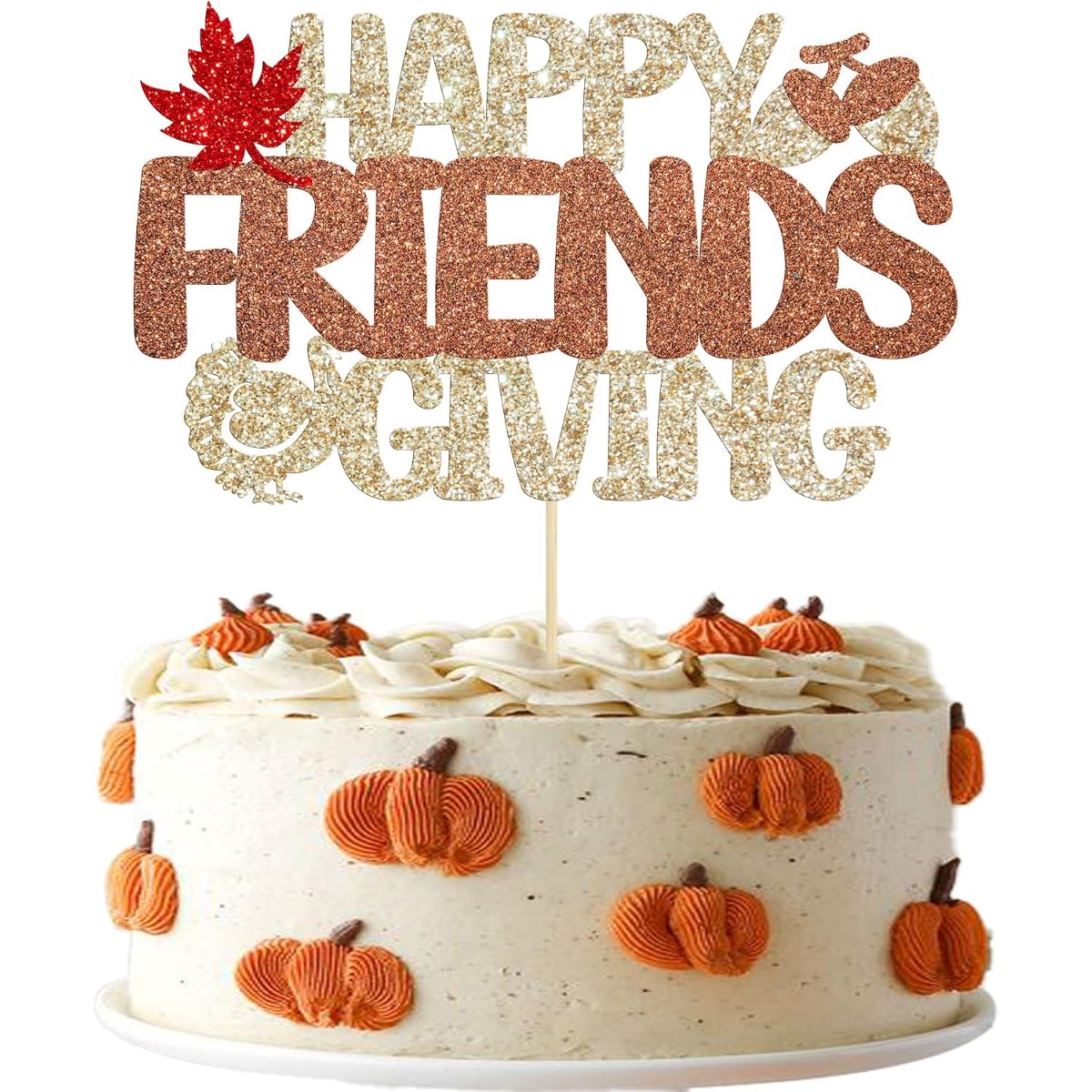 TEMU 1 Pack Happy Cake Topper Glitter Happy Thanksgiving Cake Pick Autumn Fall Thankful Grateful Blessed Cake Decoration For Thanksgiving Day Theme