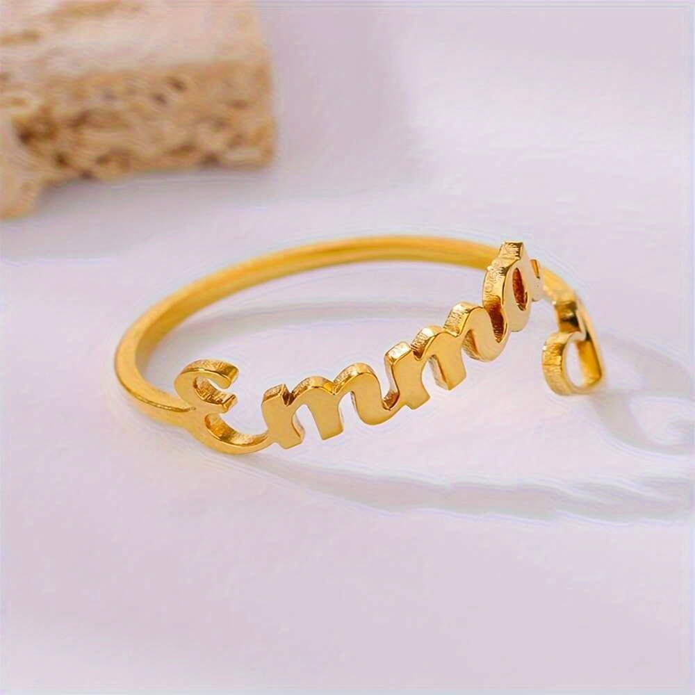 Custom Heart Name Open Ring for Women - Daily Wear Gift