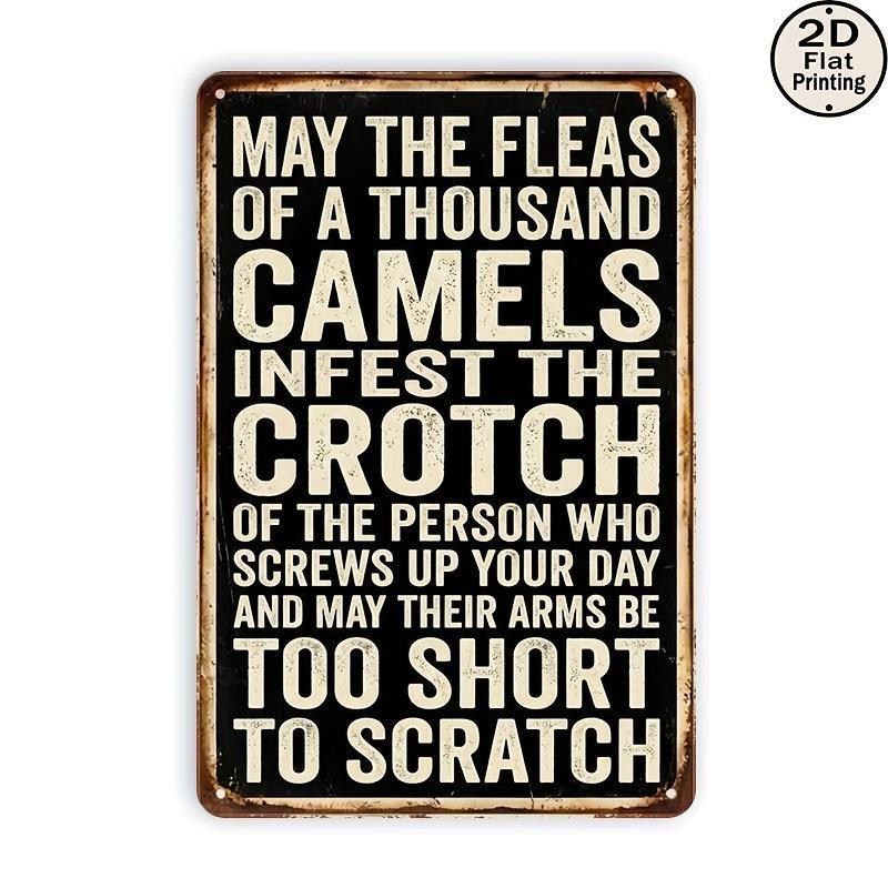 TEMU 2d Flat Vintage Sign | Humorous Warnings & Metal Wall Plaque, Iron Wall Art Suitable For Home, Office, Cafe, Indoor Decor - Funny Room Decor
