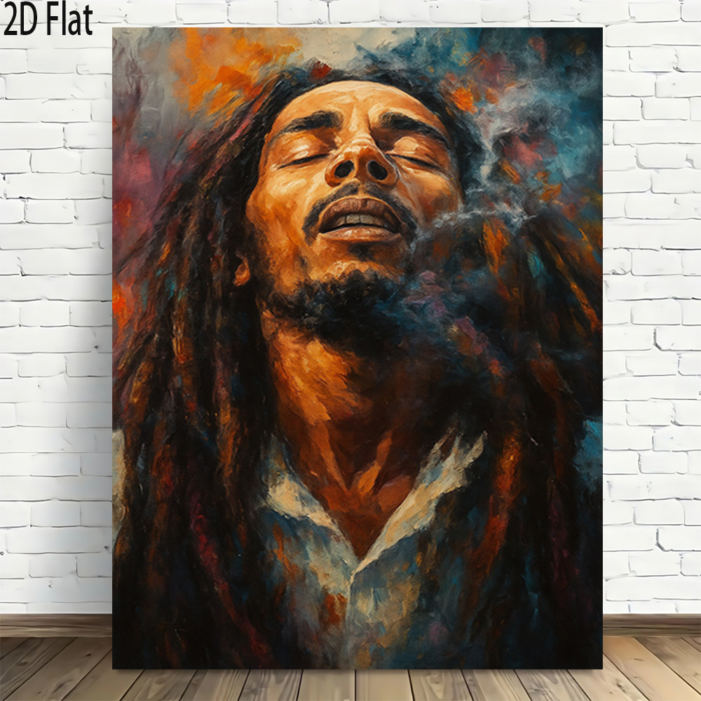 2D Flat, 1pc, Vibrant Abstract Portrait Artwork Wooden Frame Canvas Wall Art Modern Vintage Design, High Quality Printed Poster, Elegant Home Office Decor, 2D Flat