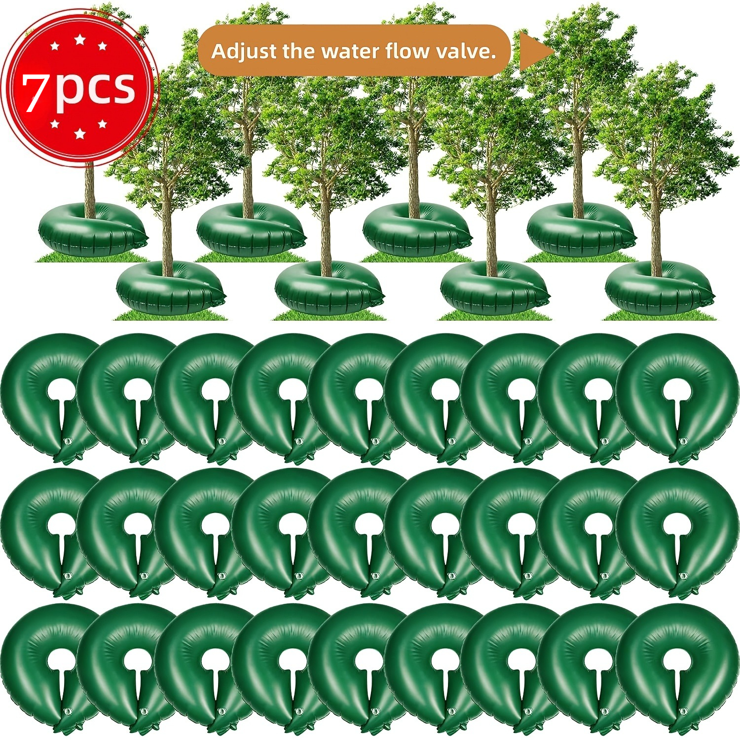 7pcs automatic self watering bags suitable for outdoor plants plastic ring drip irrigation system with slow release watering system for gardens lawns parks landscaping   resistant for commercial use