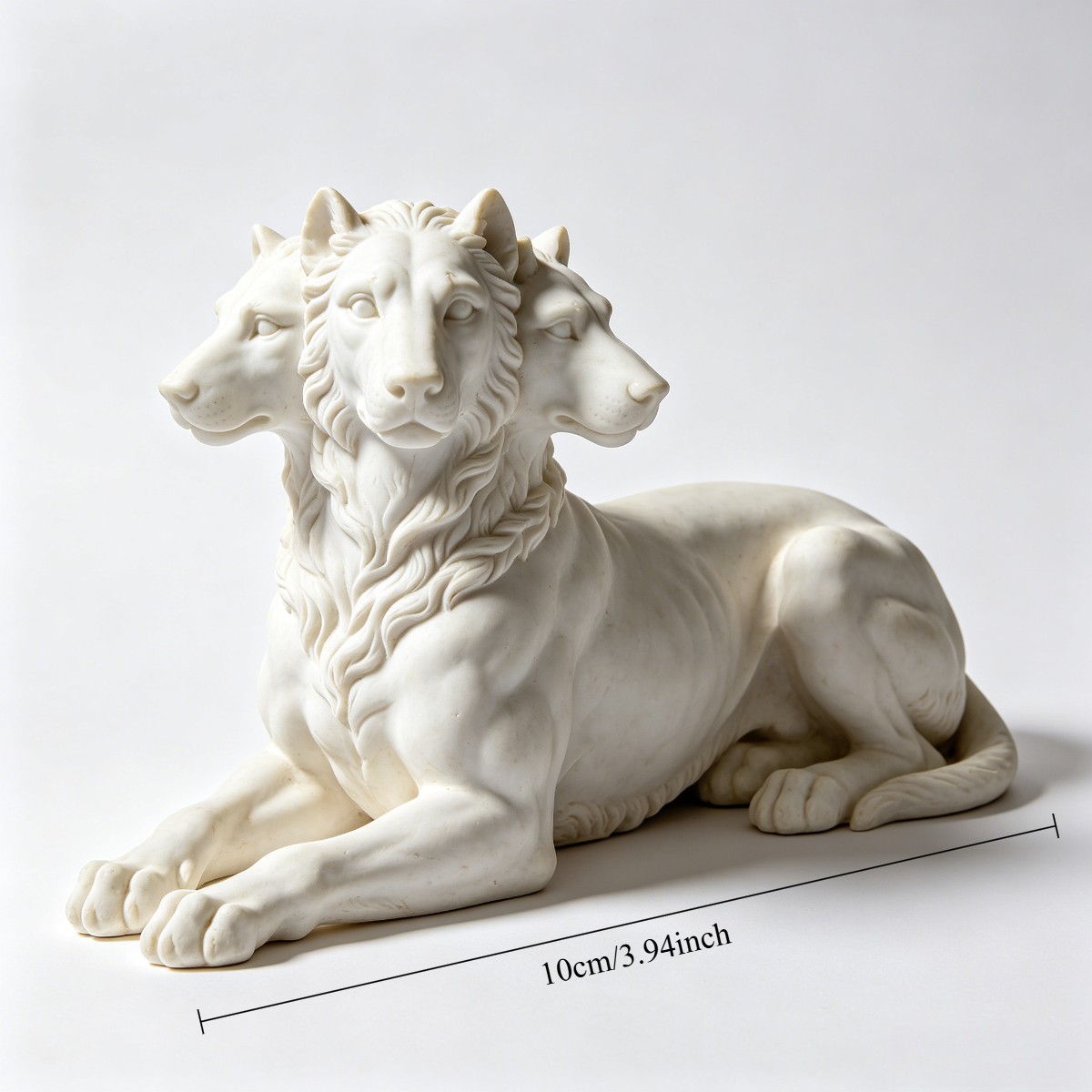 Image of Greek Mythical Creature Figurine, 3-headed Lion Resin Statue, Aesthetic Decor For Desk, Bookshelf And Outdoor