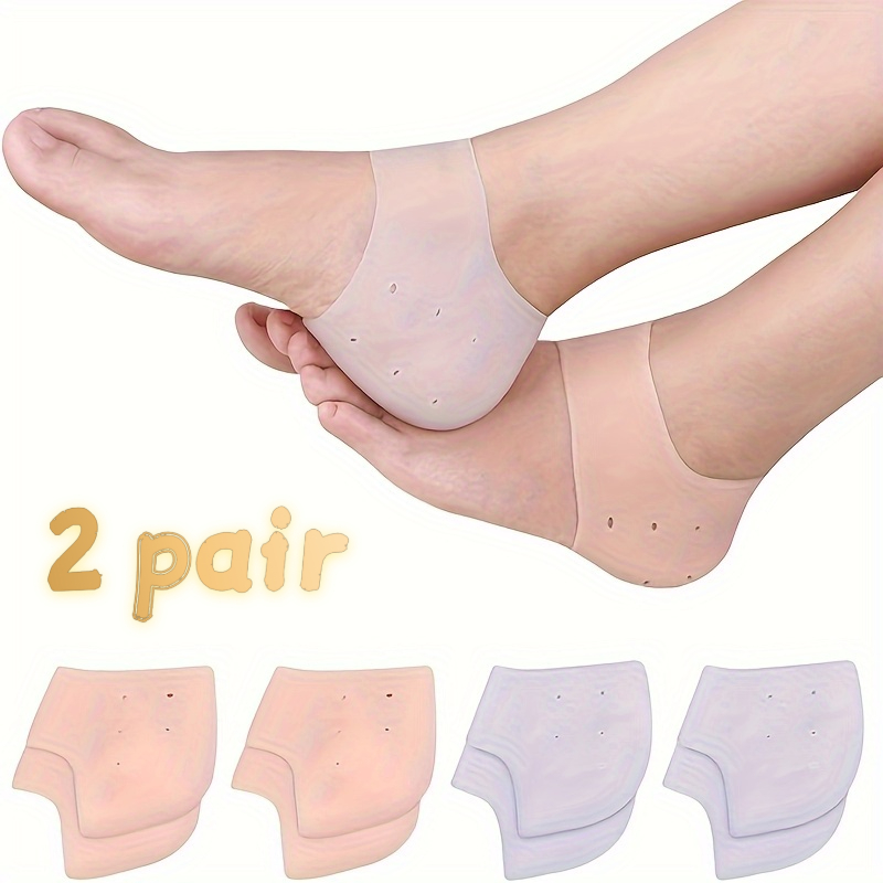 Image of 4pcs () Silicone Anti-crack Foot Protectors, Moisturizing Anti-chafing Heel Protectors, And Dry Crack Foot Care Pads