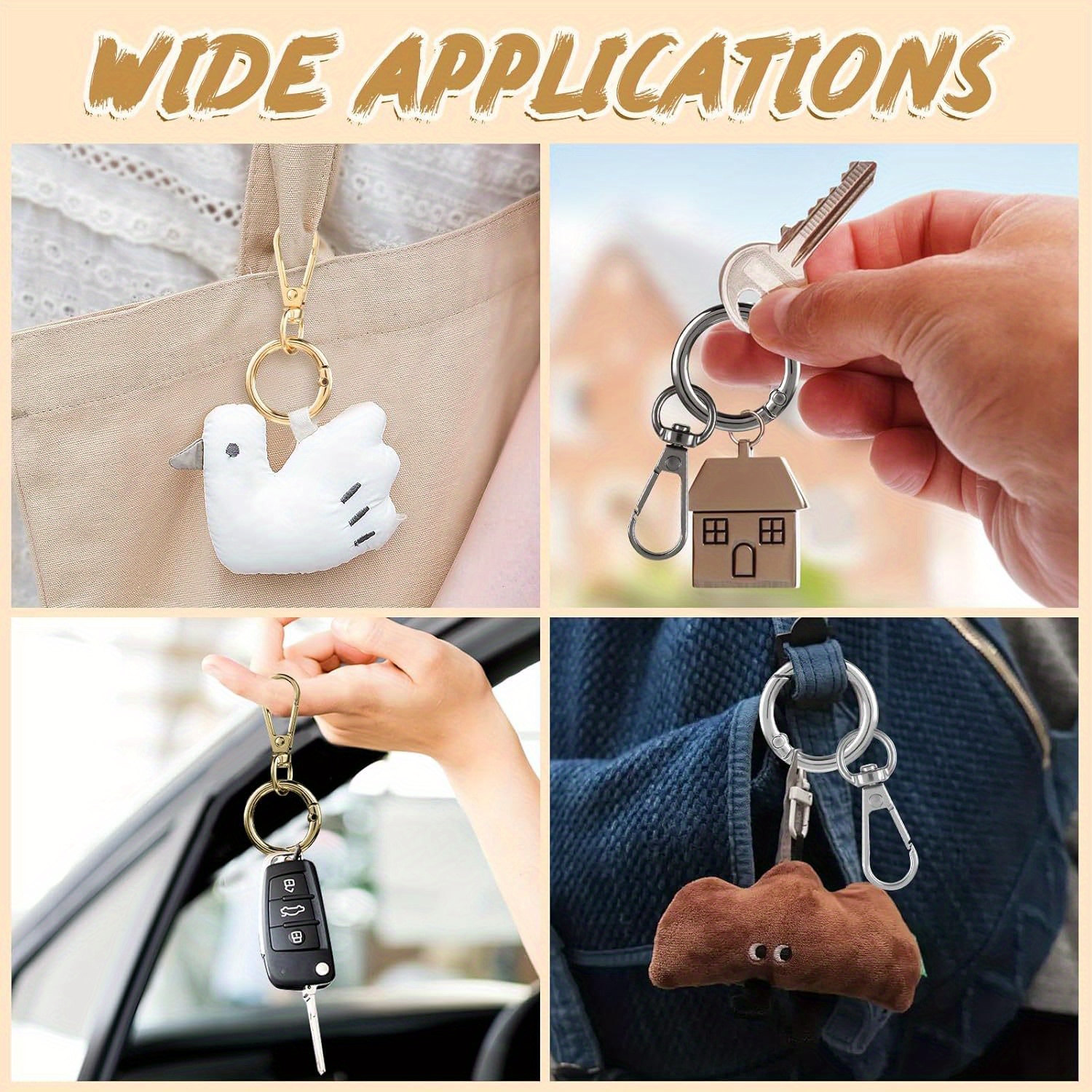 2pcs Double Opening Swivel Snap Hook with Spring O Rings
