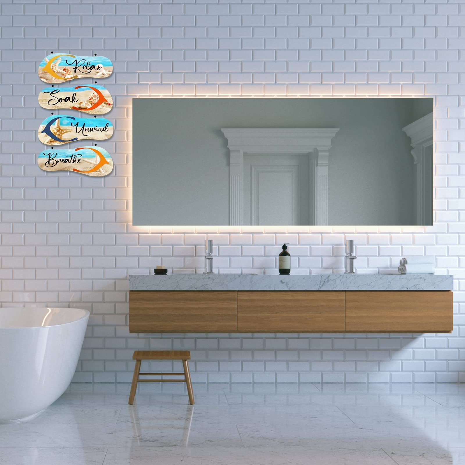 set beach themed wooden flip flop wall decorations perfect