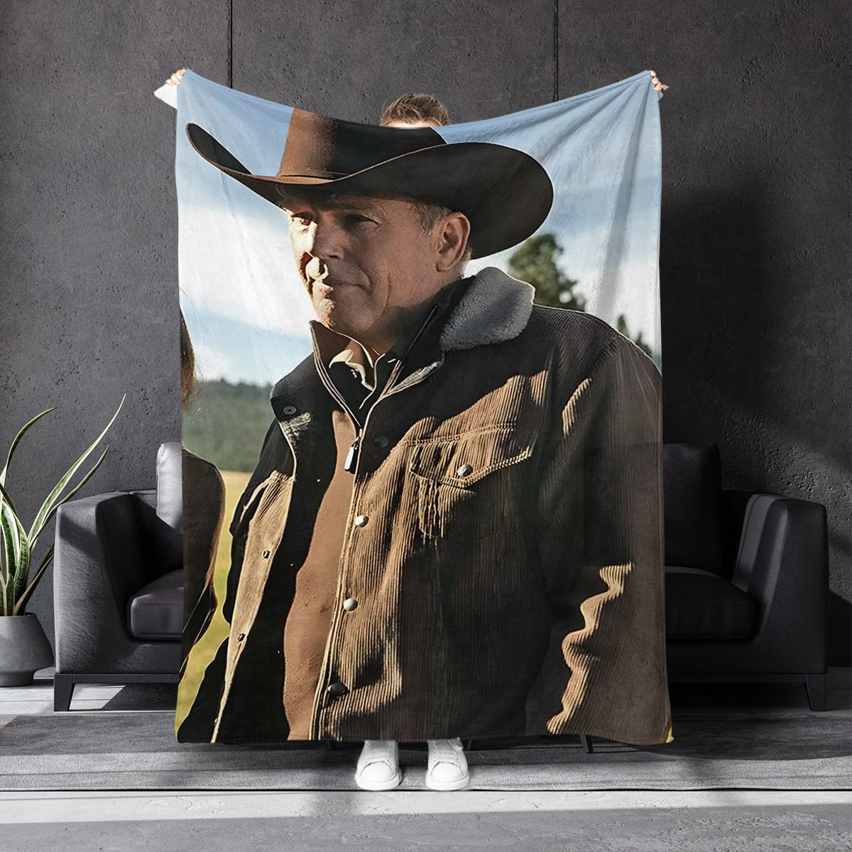 

Ranch Plush Throw Blanket - Cozy Knit Polyester Blanket For Sofa, Travel, Bedroom, Car, And Office - Contemporary Style With Cowboy Theme Design