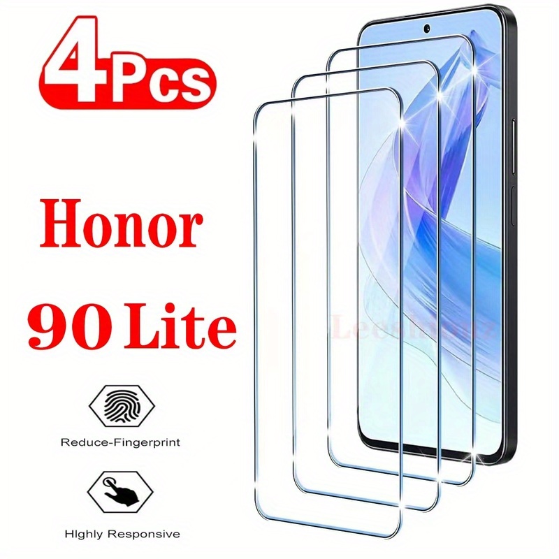 TEMU Confezione da 4 proteggi in vetro temperato per Honor 90 Lite - Pellicola HD