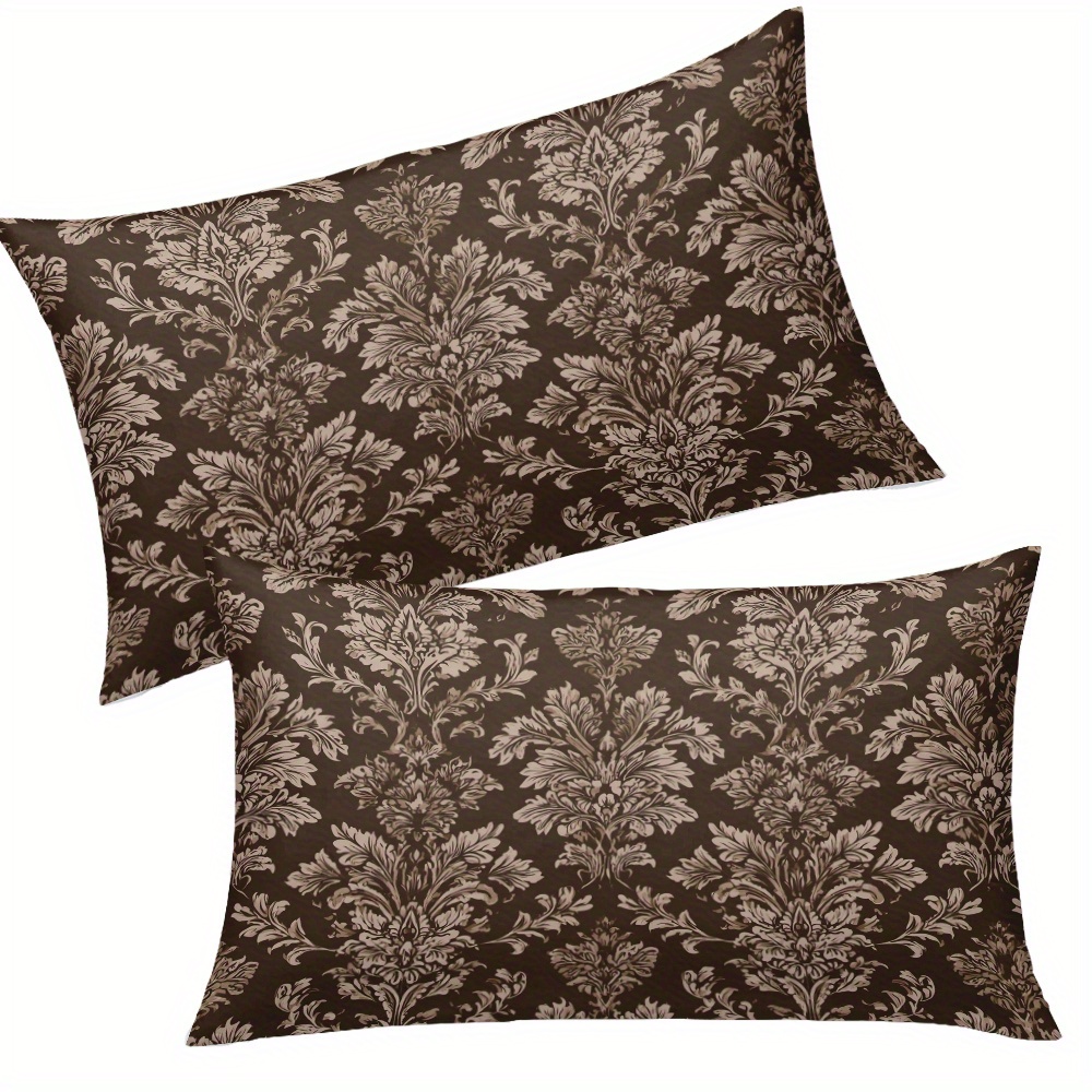 TEMU 2D Plat - 1 Ensemble de 2 Housses de Coussin 2D Imprimées , Mode Douce et Tendance, Taille 12X20 Pouces, Design Motif Persan avec Éléments