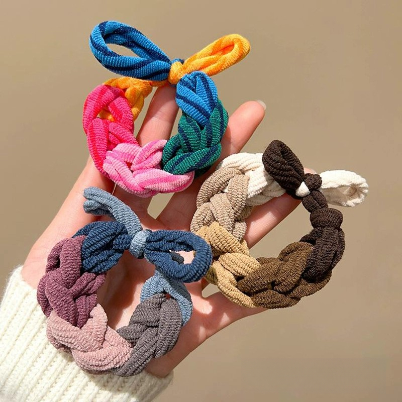 TEMU 3pcs Of High Ponytail Braided Hair Ties For Women, Premium Elastic Bands For Securing Hair, Durable And Elastic Hair Additions, Suitable For
