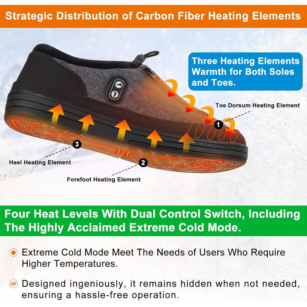 Heated Slippers Cordless Warmers for Cold Weather Cozy Slippers  Shoes Indoor House Shoes Outdoor Camping