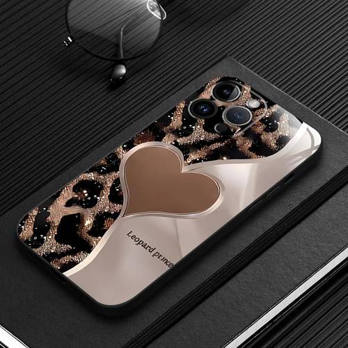 hoesje: luipaardprint hartontwerp geschikt voor iphone xs x 14 16 pro max 16e 8 plus 17 air 11 se 13 xr 12 15 telefoonhoes