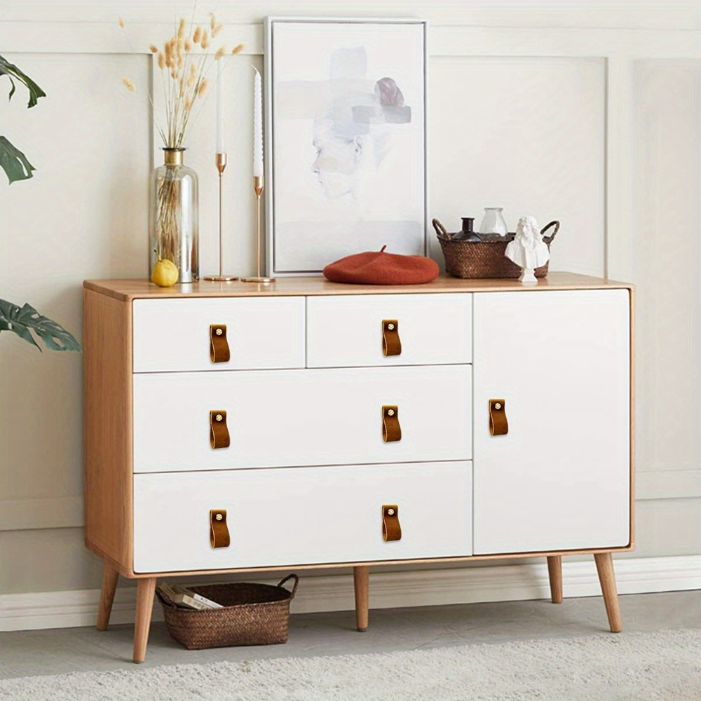 leather drawer pulls sold on Temu United States