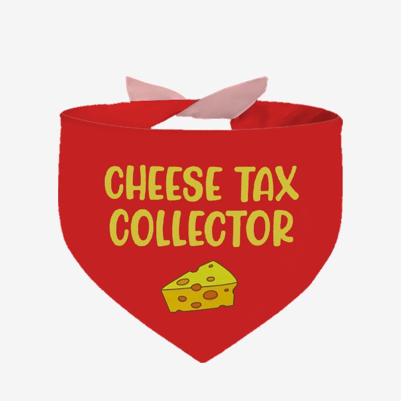 TEMU 1pc Dog Scarf Printed With "cheese Tax Collector" - Suitable For Small/medium/large Dogs And Cats, Headscarf, Bib, Scarf, Soft 100% Polyester