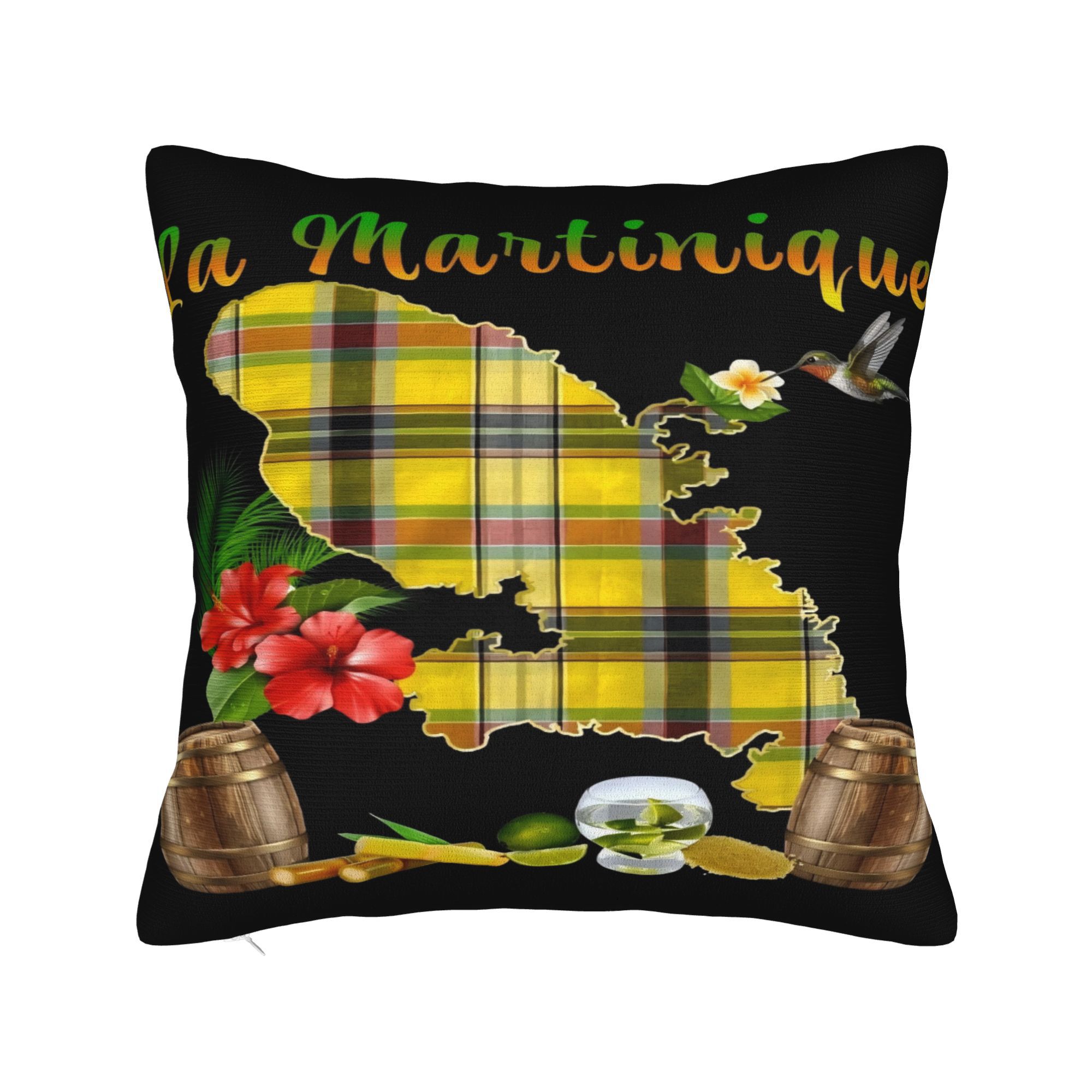 TEMU Martinique, Taie d'oreiller à avec fermeture éclair, Lavable en machine, Convient pour canapé, lit, cour et décoration extérieure, Accent du