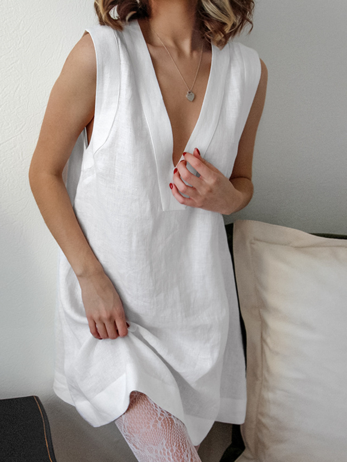 white christmas dresses Buy Yellow Hatch Stitch Soft Cotton Night Dress for Women main image 0