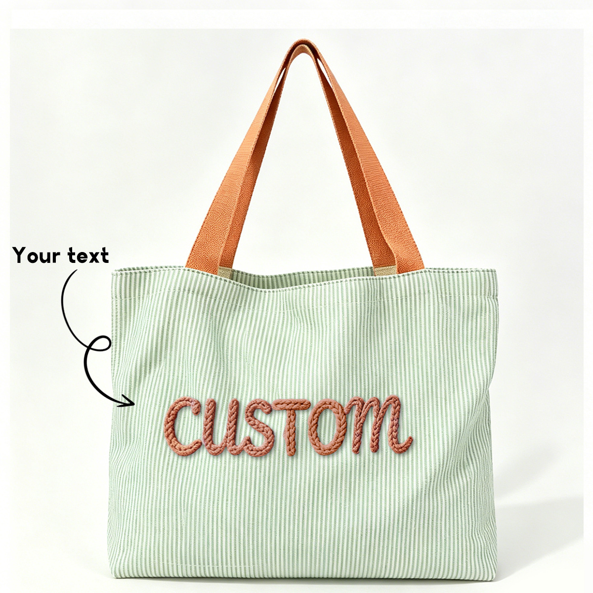 TEMU Striped Color-block Shoulder Bag With Customizable Rope Embroidery Text, Easy And Stylish, Suitable For Travel And Vacation, Featuring Large