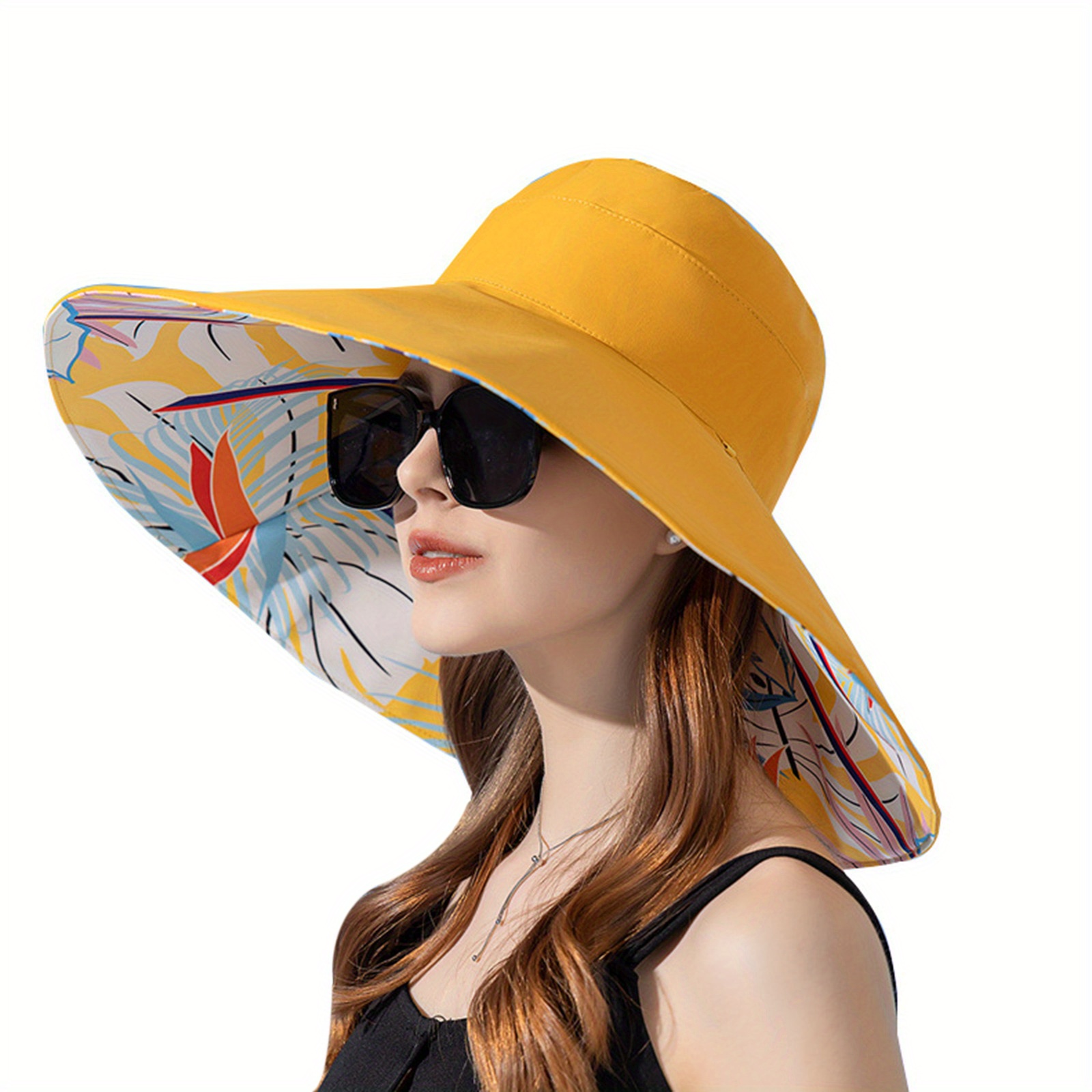 Reversible Floral Pattern UPF50+ Sun Hat with Moldable Brim 81y6PzLVxDL._AC_UY1000_.jpg main image 4