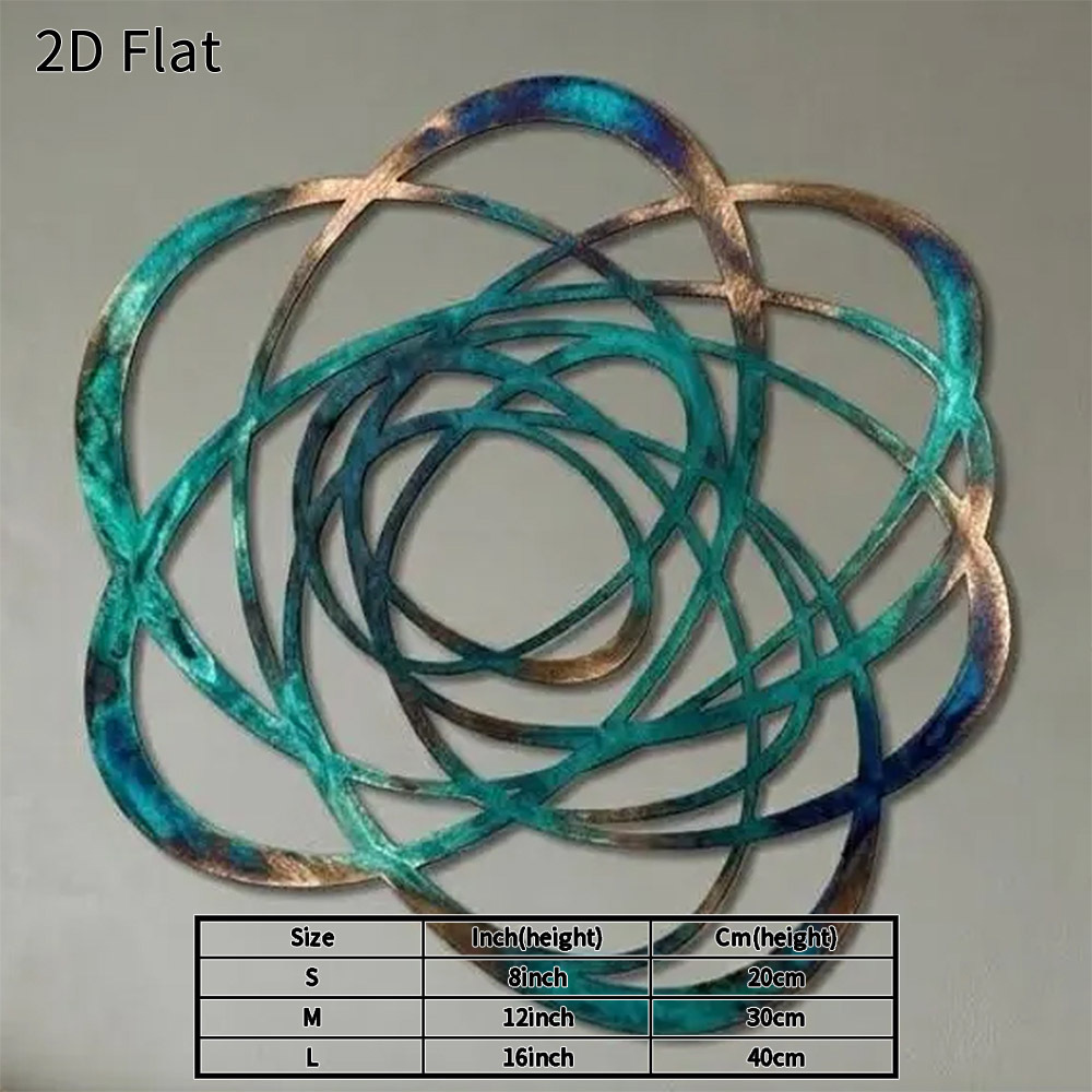 TEMU 2d Flat 1pc Abstract Metal Wall Art Geometric Circle Metal Decor Modern Stylish Plaque For Living Room Bedroom Office Home Hanging Decoration