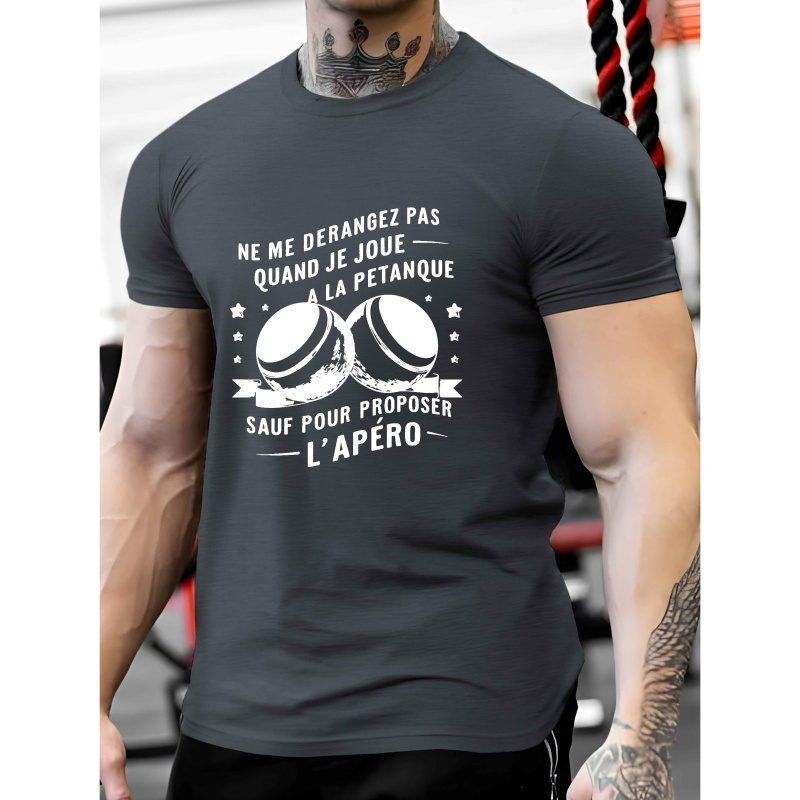 

T-Shirt Décontracté pour Homme à Manches Courtes - Imprimé 'NE ME DÉRANGER PAS', Polyester, Col Rond, Tee-Shirt d'Été