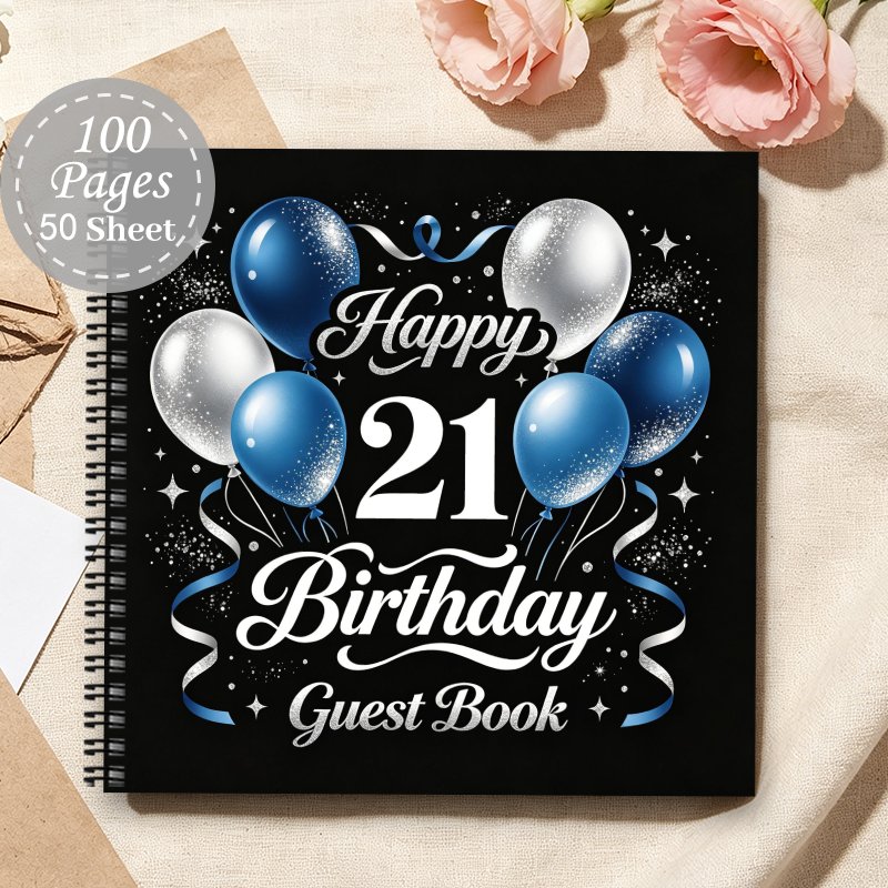 TEMU 1pc Aesthetic Birthday Guestbook, Family Memories Spiral Notebook Travel Journal, Witness The Gift For Birthday Party, Message Book With Wishes