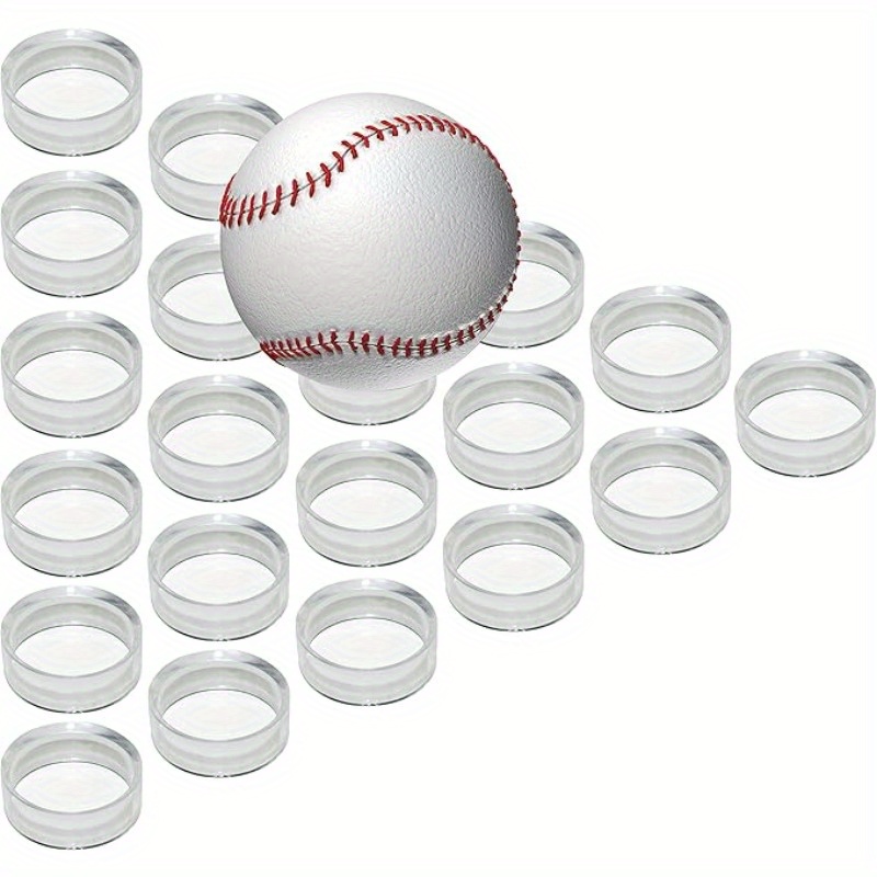 TEMU A Set Of 10 Round Acrylic Display Stands With Transparent Circular Rings, Suitable For Showcasing Golf, Baseball, Softball, Tennis, Balls,