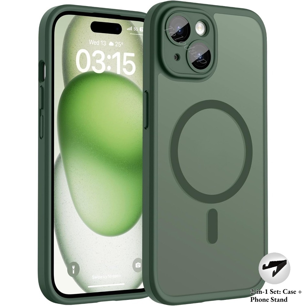 TEMU Phone Case - 2-in-1 Set: Case And Phone Stand New Luxury Translucent Magnetic Phone Case For Iphone 17 16 15 14 13 12 11 Pro , Upgraded [full