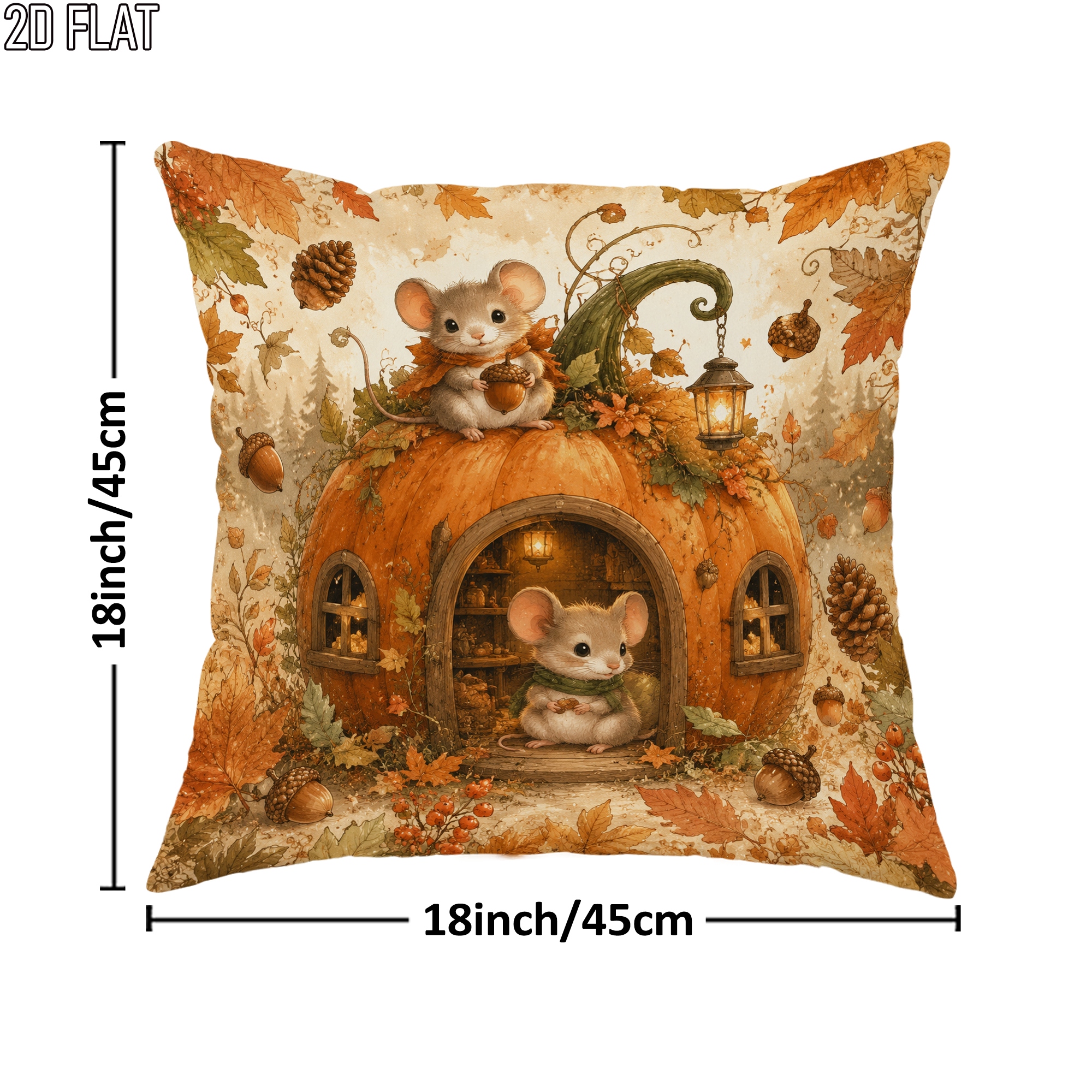 TEMU 2d Flat 1pc Fall Autumn Rustic Pumpkin Pillowcases Orange Throw Pillow Covers 1 Sided Printing Without Pillow Inserts Sofa Bed Decor For Bedroom