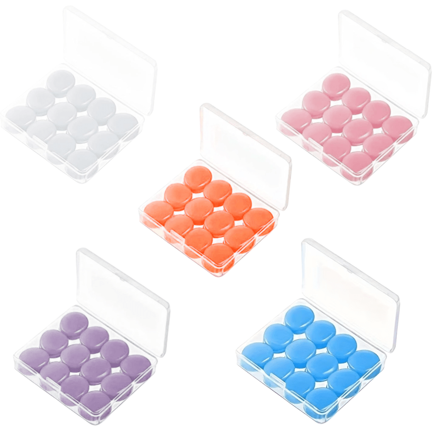 TEMU 60pcs (5 Boxes) Plastic Mud Reusable Sleep Earplugs - Suitable For Swimming, Reading, Resting, And Flying. Adult Sleep Earplugs Are Designed