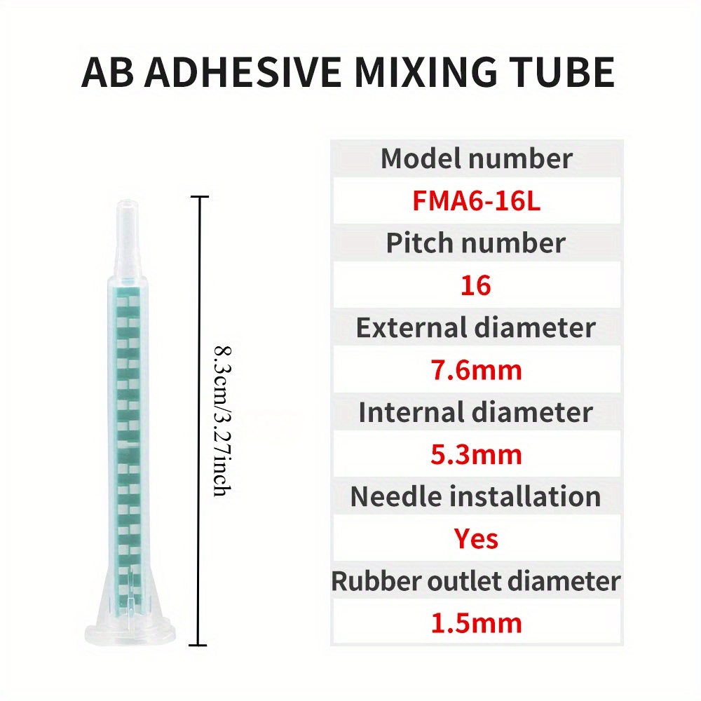 20pcs Mixing Nozzle Static Mixer Adhesive Mixing Tube For Ab Glue Gun 2 Component Liquid Mixer