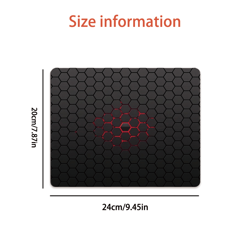 1pc Anime Geometric Black Mouse Pad, 7.87*9.45in, Rubber Mouse Pad, Computer Gaming Accessory Mouse Pad, Mouse Pad For Pc & Office, Mouse Pads For Desk