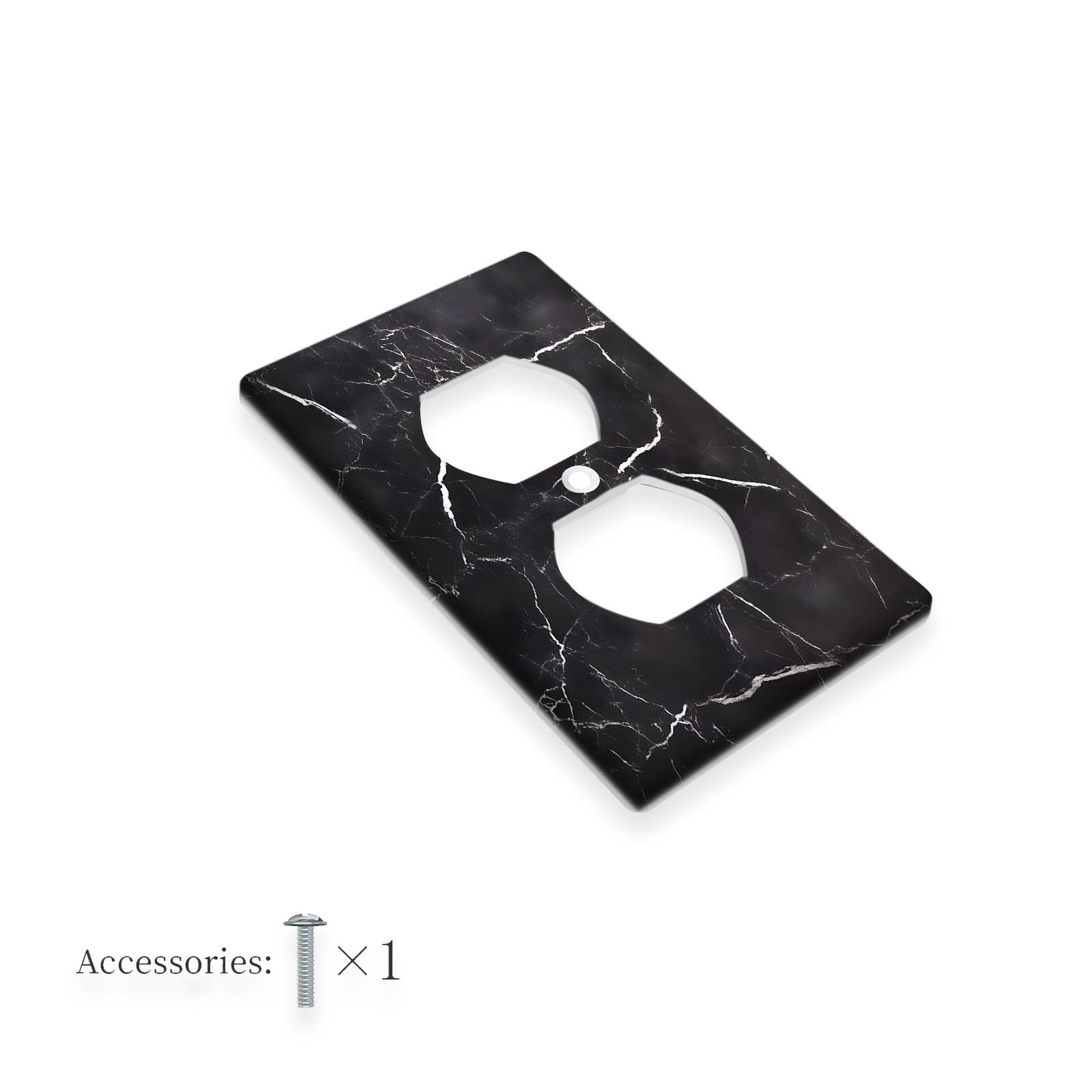 TEMU 1pc Couvercle de Prise Décoratif en Marbre, 1-Gang/2-Gang, pour Plaque de Commutation Murale pour Chambre, Cuisine, Bureau - Polycarbonate