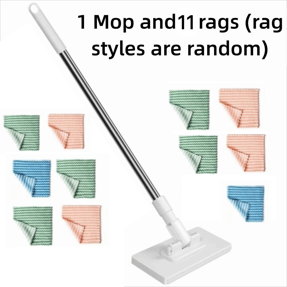 TEMU Mop con 11 Stili di Panni Riutilizzabili Casuali, Nessuna Necessit� di Lavaggio a , Clip per Testina a 360簞, Clip per Mop Automatico, Pulizia