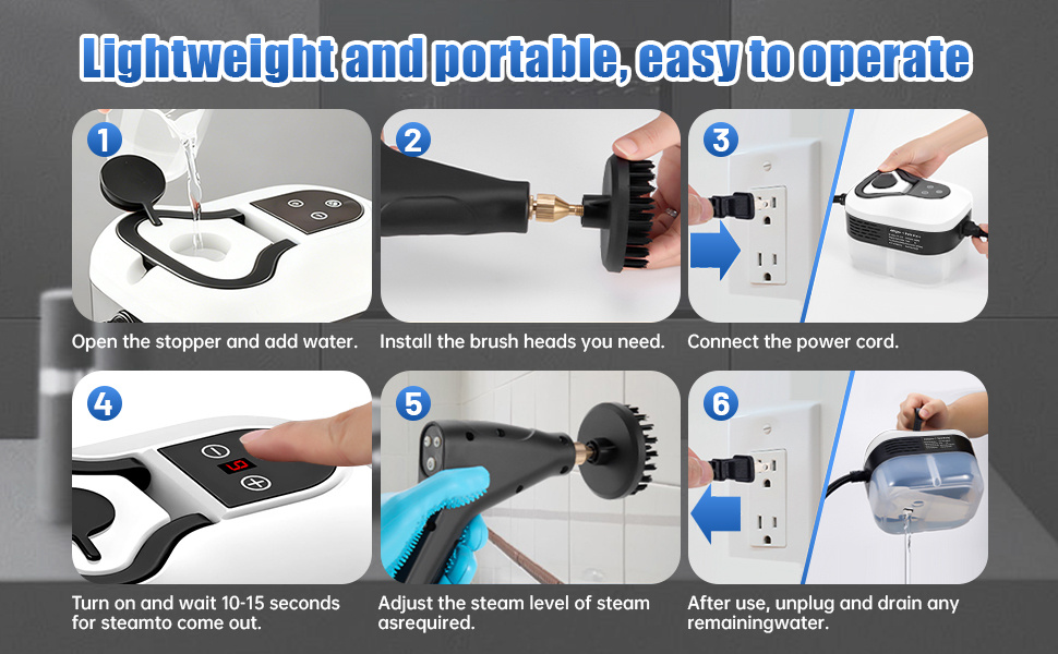pro 2500w high temp steam cleaner for all cleaning needs 10  steam 105 c pressure 6ft hose 40oz tank perfect mothers day gift Product details 8