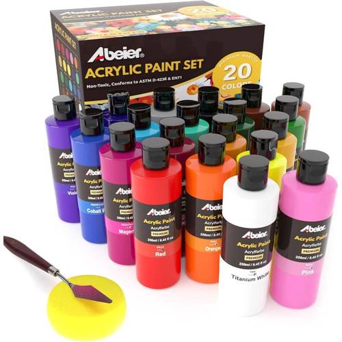 large bulk acrylic paint set 15 colors 473 ml 16 fl oz matte end rich pigments non toxic paints for painting on canvas crafts wood ceramic beginners and artists