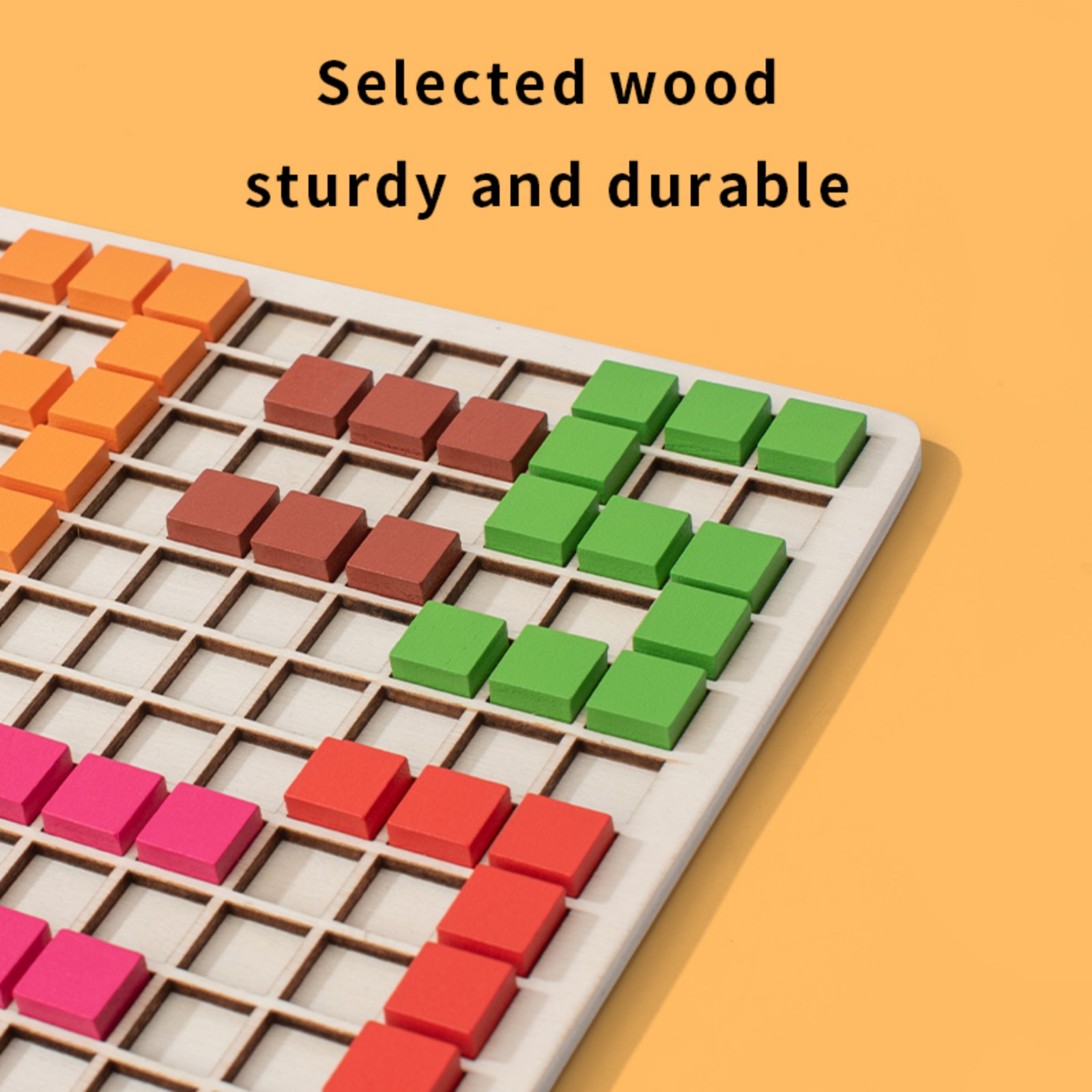 Wooden Mosaic Puzzle Geometric Shape Pattern Blocks for Kids