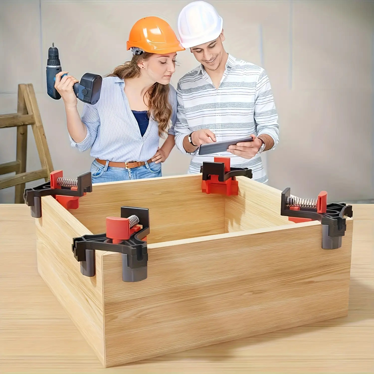 TEMU 4 pièces Serre-joints Ajustables à 90 Degrés - Outil de Menuiserie Durable et Réutilisable pour des Droits et des en T Parfaits