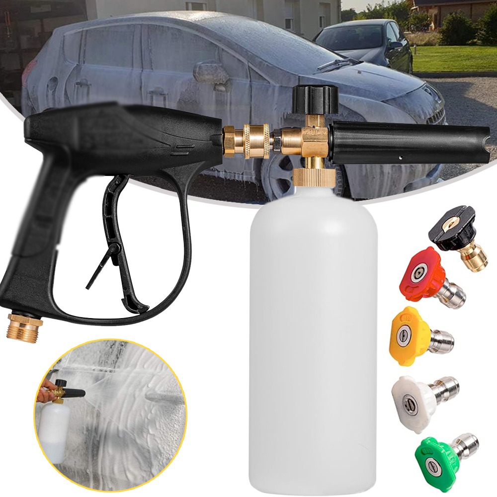 Washer Gun Nozzles Set, With Connect Nozzles And Tank, Suitable For Car Washing And Yard Cleaning