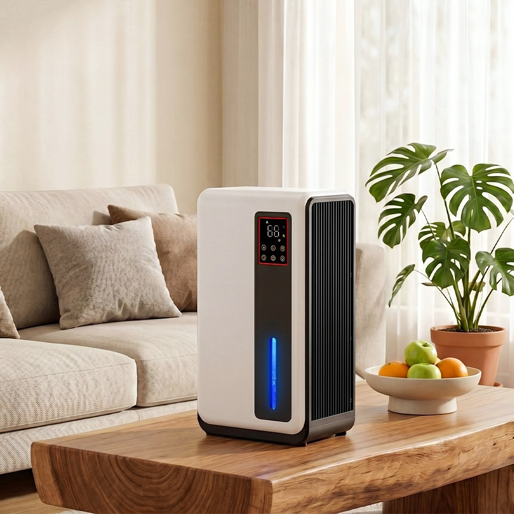TEMU High- Air Dehumidifier With Auto Shut-off, 2l Large Capacity Portable Moisture Absorber, Quiet Energy-saving Household Dehumidifier Ideal For