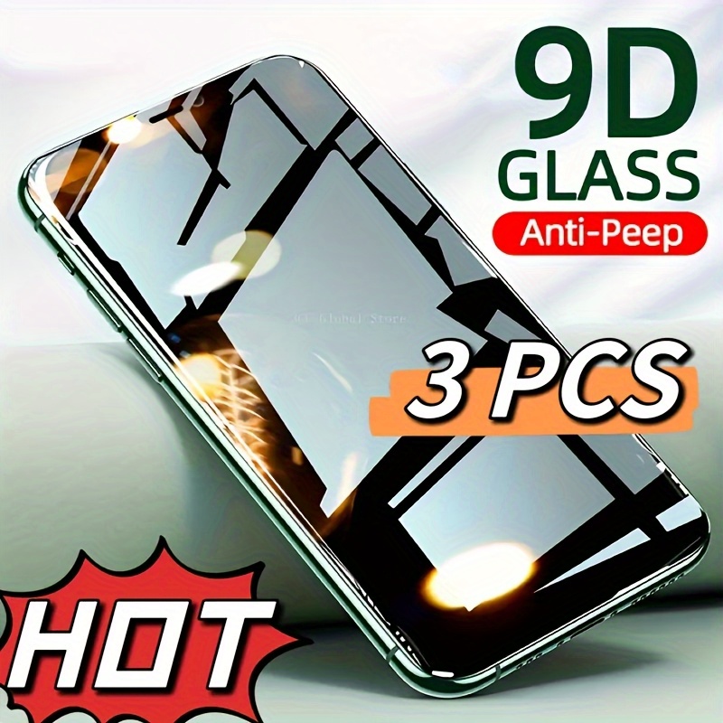 [Anti-Peep Film] 3-Pack 9D Anti-Peep Tempered Film | for Iphone 16 Pro Max, Iphone 14/15/16 Full Series Plus/Pro/Promax | Anti-Fingerprint, Full Coverage of Tempered Glass, Anti-Spy Technology