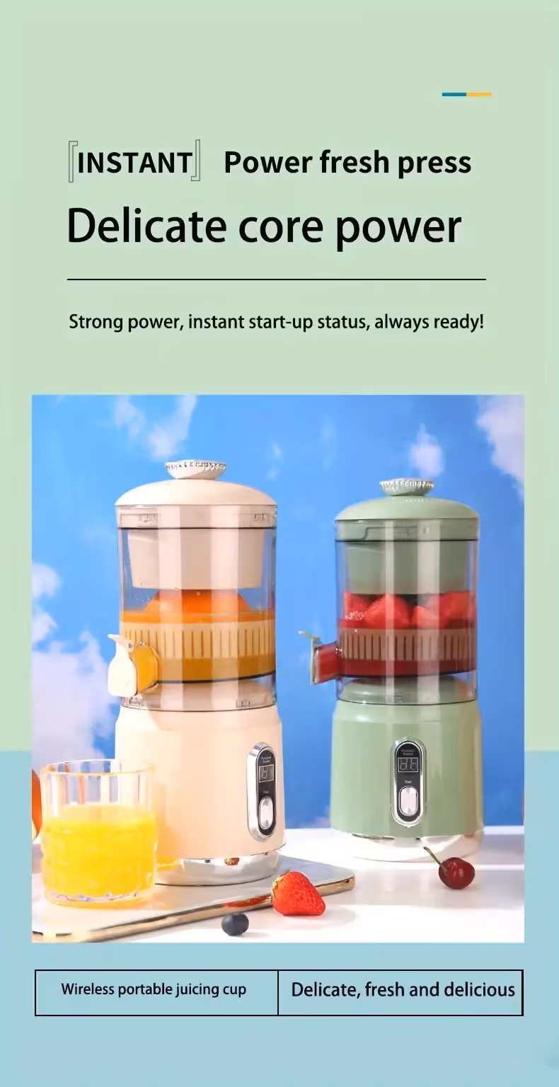 compact usb rechargeable citrus juicer with removable separator 0 5l volume lithium battery orange fruit extractor contemporary kitchen device sturdy plastic build Product details 8