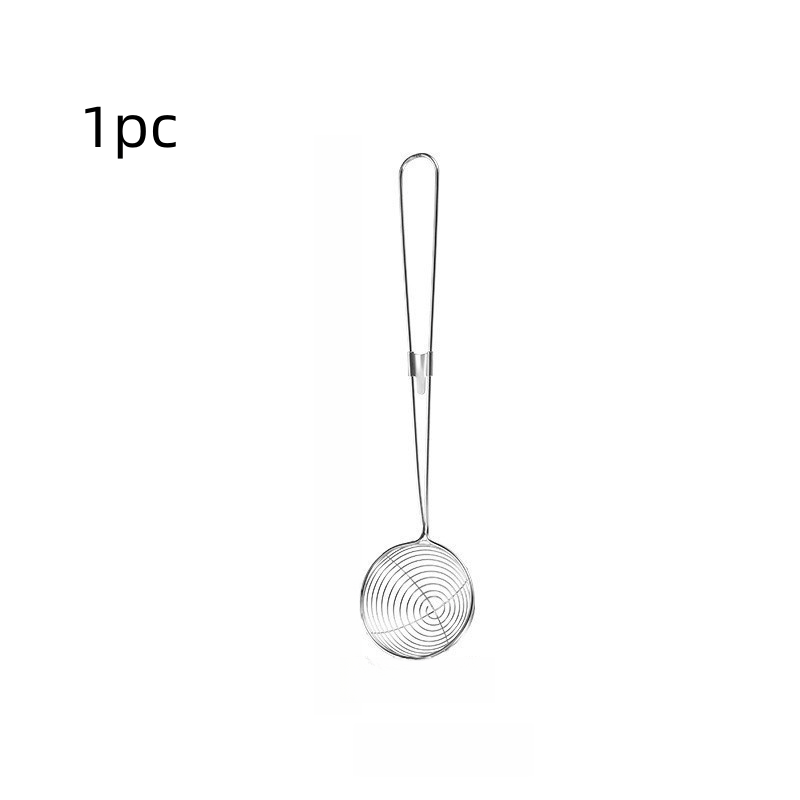 Image of 1pc Stainless Steel Encryption Line, Spoon, Hot Pot, Deep Frying Spoon, Noodle Scoop, Powder Scoop, Household Kitchen Appliance, Kitchen Additions, And And Utensils