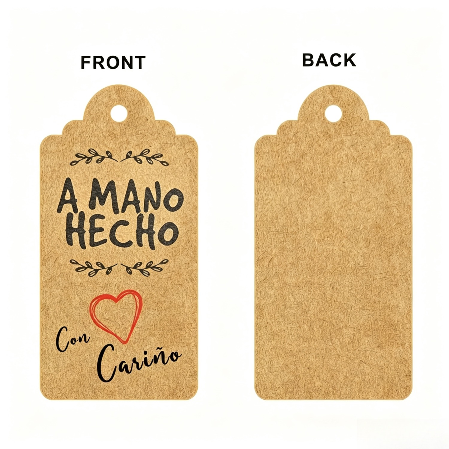 TEMU 50 piezas de etiquetas de hechas a , etiquetas de tarjeta con " A " en español, para regalo, repostería, floral, empaque, tarjetas decorativas,