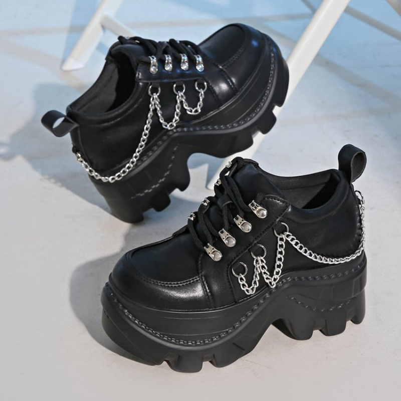 Y2K jking black derby shoes mode niche shoes y2k dark punk style 