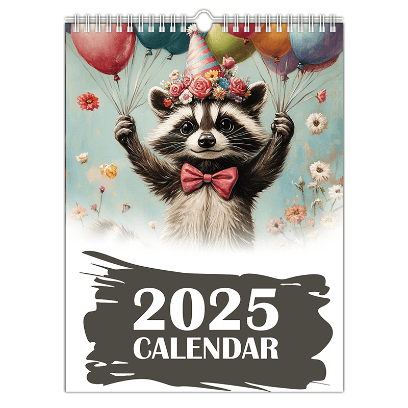 

1pc 2025 Wall Calendar, Cute Animal Theme, 12-month Paper Calendar For Office And Personal Planning, Office Supplies