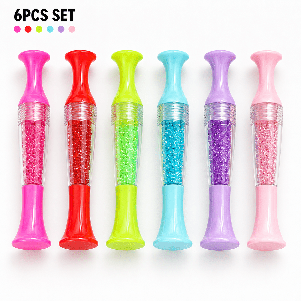 TEMU 6pcs Set Of Diamond Painting Pens In Assorted Colors, Featuring Detachable Caps; Suitable For 2d Diamond Painting, Nail Art, Vase Decoration,