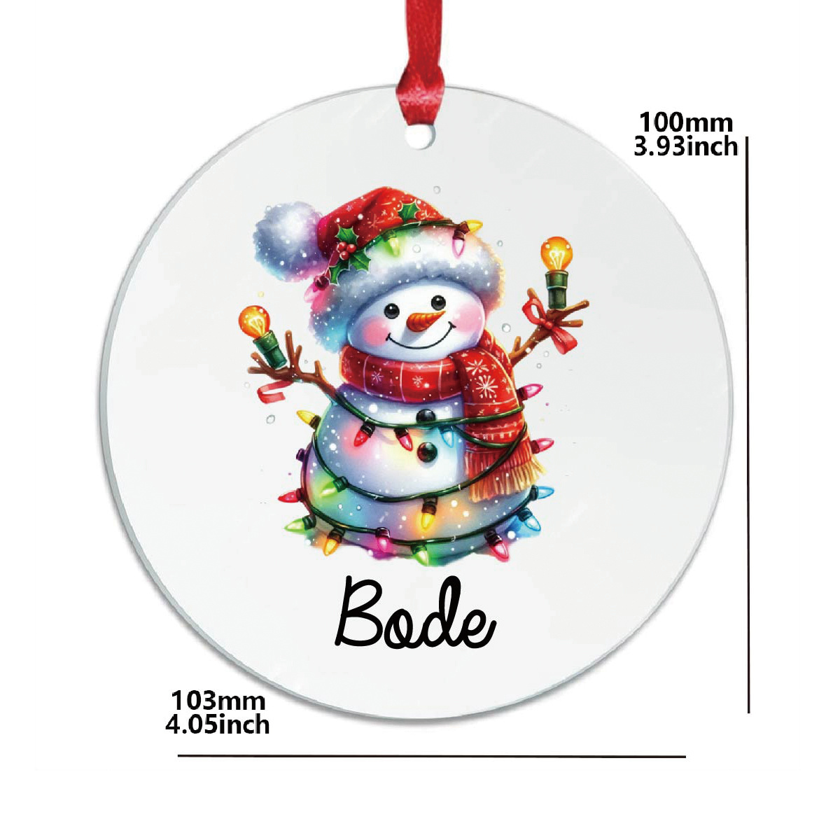 

1pc Personalized Acrylic Snowman Christmas Ornament - Holiday Decoration, No Electricity Required, Featherless, Ideal For Party Favors, Birthday, Christmas Gifts For