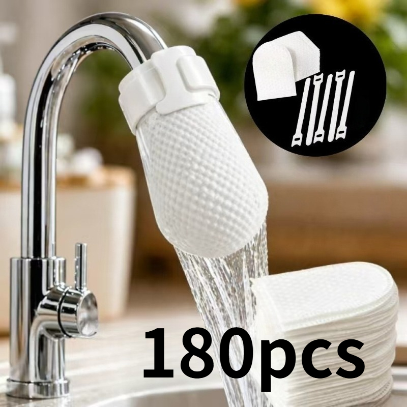 TEMU 180pcs (170pcs Cartouches de Filtre et 10pcs Sangles) Cartouches de Filtre Universelles pour Cuisine Maison Salle de Bain Non-Tissé Haute Facile